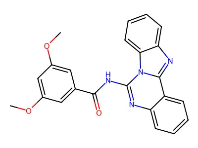 N-(benzimidazolo[1,2-c]quinazolin-6-yl)-3,5-dimethoxybenzamide structure