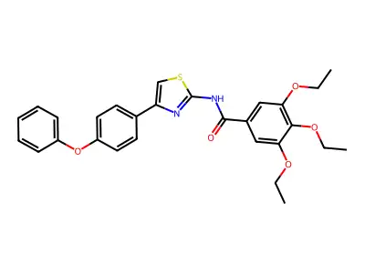 3,4,5-triethoxy-N-[4-(4-phenoxyphenyl)-1,3-thiazol-2-yl]benzamide structure