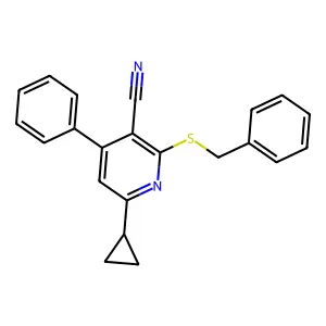 2-(Benzylsulfanyl)-6-cyclopropyl-4-phenylpyridine-3-carbonitrile structure