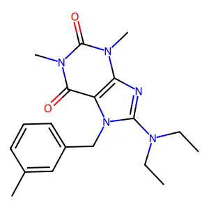 8-(diethylamino)-1,3-dimethyl-7-(3-methylbenzyl)-1H-purine-2,6(3H,7H)-dione structure
