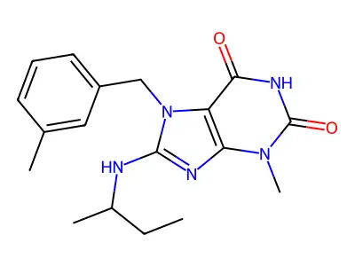 8-sec-Butylamino-3-methyl-7-(3-methyl-benzyl)-3,7-dihydro-purine-2,6-dione structure
