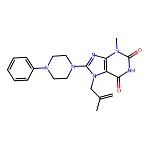 3-methyl-7-(2-methylallyl)-8-(4-phenylpiperazin-1-yl)-1H-purine-2,6(3H,7H)-dione structure