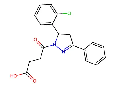 4-[5-(2-chlorophenyl)-3-phenyl-4,5-dihydro-1H-pyrazol-1-yl]-4-oxobutanoic acid structure
