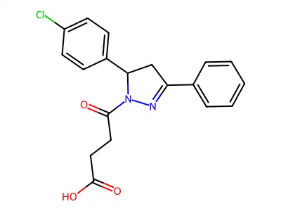 4-[5-(4-chlorophenyl)-3-phenyl-4,5-dihydro-1H-pyrazol-1-yl]-4-oxobutanoic acid structure