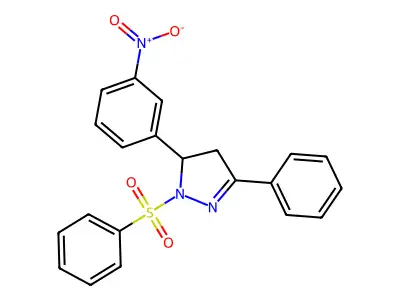 2-(Benzenesulfonyl)-3-(3-nitrophenyl)-5-phenyl-3,4-dihydropyrazole structure