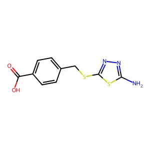 4-{[(5-Amino-1,3,4-thiadiazol-2-yl)thio]methyl}benzoic acid structure