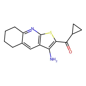 (3-Amino-5,6,7,8-tetrahydrothieno(2,3-B)quinolin-2-YL)(cyclopropyl)methanone structure