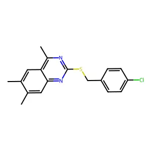 2-[(4-Chlorophenyl)methylsulfanyl]-4,6,7-trimethylquinazoline structure