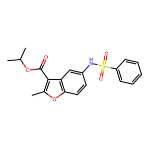 Isopropyl 2-methyl-5-[(phenylsulfonyl)amino]-1-benzofuran-3-carboxylate structure