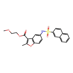 2-Methoxyethyl 2-methyl-5-(naphthalene-2-sulfonamido)benzofuran-3-carboxylate structure