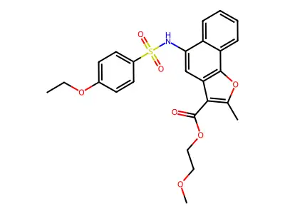 2-methoxyethyl 5-{[(4-ethoxyphenyl)sulfonyl]amino}-2-methylnaphtho[1,2-b]furan-3-carboxylate structure