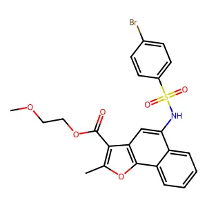 2-METHOXYETHYL 5-(4-BROMOBENZENESULFONAMIDO)-2-METHYLNAPHTHO[1,2-B]FURAN-3-CARBOXYLATE structure