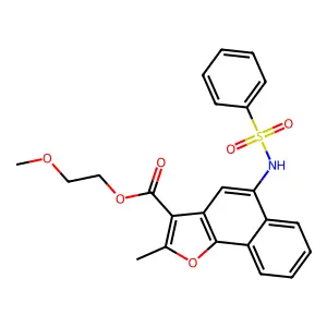 2-methoxyethyl 2-methyl-5-[(phenylsulfonyl)amino]naphtho[1,2-b]furan-3-carboxylate structure