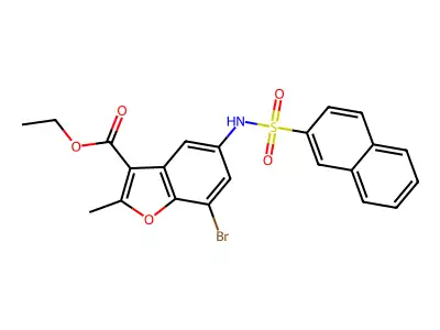 Ethyl 7-bromo-2-methyl-5-(naphthalene-2-sulfonamido)benzofuran-3-carboxylate structure