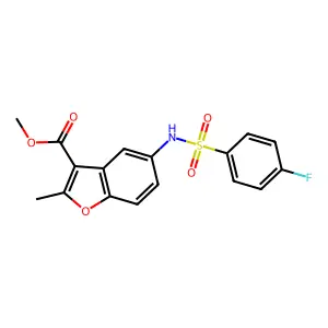 Methyl 5-{[(4-fluorophenyl)sulfonyl]amino}-2-methyl-1-benzofuran-3-carboxylate structure