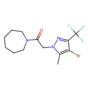 1-(Azepan-1-yl)-2-[4-bromo-5-methyl-3-(trifluoromethyl)pyrazol-1-yl]ethanone structure