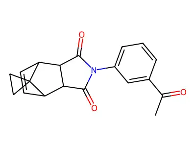 2-(3-acetylphenyl)-3a,4,7,7a-tetrahydro-1H-spiro[2-aza-4,7-methanoisoindole-8,1'-cyclopropane]-1,3(2H)-dione structure