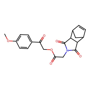 2-(4-methoxyphenyl)-2-oxoethyl (3,5-dioxo-4-azatricyclo[5.2.1.0~2,6~]dec-8-en-4-yl)acetate structure