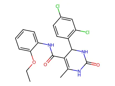 4-(2,4-dichlorophenyl)-N-(2-ethoxyphenyl)-6-methyl-2-oxo-1,2,3,4-tetrahydropyrimidine-5-carboxamide structure