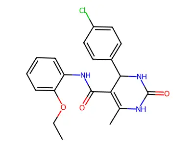 4-(4-chlorophenyl)-N-(2-ethoxyphenyl)-6-methyl-2-oxo-1,2,3,4-tetrahydropyrimidine-5-carboxamide structure