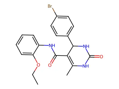 4-(4-bromophenyl)-N-(2-ethoxyphenyl)-6-methyl-2-oxo-1,2,3,4-tetrahydropyrimidine-5-carboxamide structure