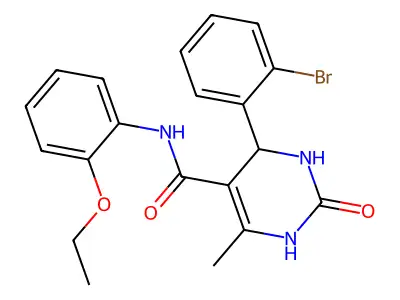 4-(2-bromophenyl)-N-(2-ethoxyphenyl)-6-methyl-2-oxo-1,2,3,4-tetrahydropyrimidine-5-carboxamide structure