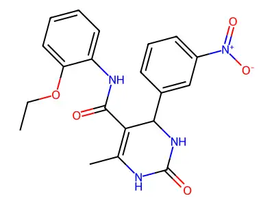 N-(2-ethoxyphenyl)-6-methyl-4-(3-nitrophenyl)-2-oxo-1,2,3,4-tetrahydropyrimidine-5-carboxamide structure