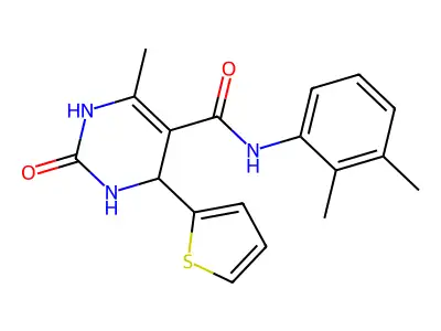 N-(2,3-dimethylphenyl)-6-methyl-2-oxo-4-(thiophen-2-yl)-1,2,3,4-tetrahydropyrimidine-5-carboxamide structure