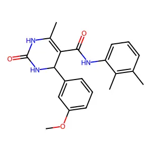 N-(2,3-dimethylphenyl)-4-(3-methoxyphenyl)-6-methyl-2-oxo-1,2,3,4-tetrahydropyrimidine-5-carboxamide structure