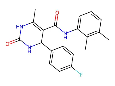 N-(2,3-dimethylphenyl)-4-(4-fluorophenyl)-6-methyl-2-oxo-1,2,3,4-tetrahydropyrimidine-5-carboxamide structure