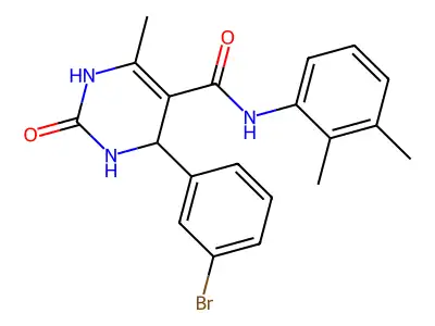 4-(3-bromophenyl)-N-(2,3-dimethylphenyl)-6-methyl-2-oxo-1,2,3,4-tetrahydropyrimidine-5-carboxamide structure