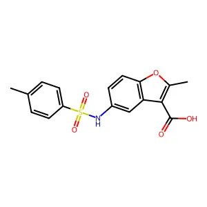 2-Methyl-5-[(4-methylphenyl)sulfonylamino]-1-benzofuran-3-carboxylic acid structure