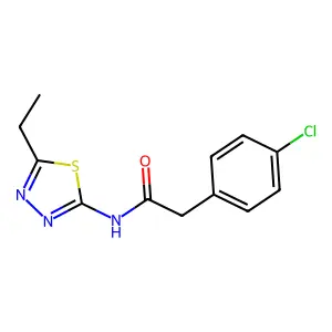 2-(4-chlorophenyl)-N-(5-ethyl-1,3,4-thiadiazol-2-yl)acetamide structure