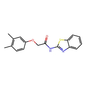N-(1,3-benzothiazol-2-yl)-2-(3,4-dimethylphenoxy)acetamide structure