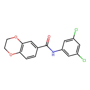 N-(3,5-dichlorophenyl)-2,3-dihydro-1,4-benzodioxine-6-carboxamide structure