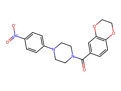2,3-Dihydro-1,4-benzodioxin-6-yl-[4-(4-nitrophenyl)piperazin-1-yl]methanone structure