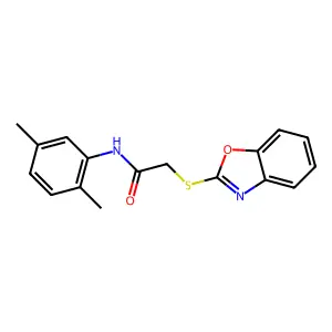 2-(1,3-benzoxazol-2-ylsulfanyl)-N-(2,5-dimethylphenyl)acetamide structure
