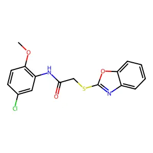 2-(1,3-benzoxazol-2-ylsulfanyl)-N-(5-chloro-2-methoxyphenyl)acetamide structure
