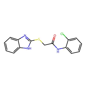 2-(1H-benzimidazol-2-ylsulfanyl)-N-(2-chlorophenyl)acetamide structure