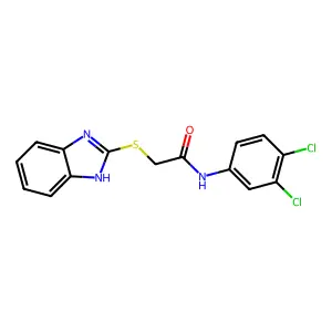 2-(1H-benzimidazol-2-ylsulfanyl)-N-(3,4-dichlorophenyl)acetamide structure
