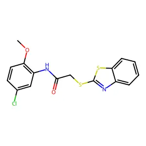 2-(1,3-benzothiazol-2-ylsulfanyl)-N-(5-chloro-2-methoxyphenyl)acetamide structure