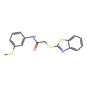 2-(1,3-benzothiazol-2-ylsulfanyl)-N-[3-(methylsulfanyl)phenyl]acetamide structure