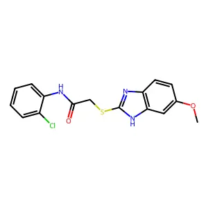 N-(2-chlorophenyl)-2-[(5-methoxy-1H-benzimidazol-2-yl)sulfanyl]acetamide structure