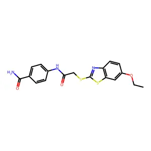 4-[[2-[(6-Ethoxy-1,3-benzothiazol-2-yl)sulfanyl]acetyl]amino]benzamide structure