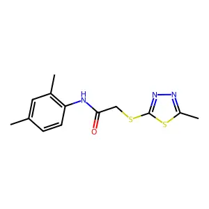 N-(2,4-dimethylphenyl)-2-[(5-methyl-1,3,4-thiadiazol-2-yl)sulfanyl]acetamide structure