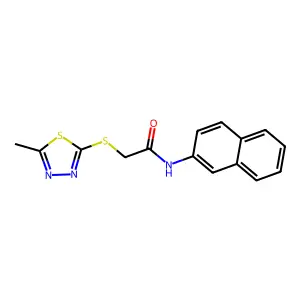 2-[(5-methyl-1,3,4-thiadiazol-2-yl)sulfanyl]-N-(naphthalen-2-yl)acetamide structure