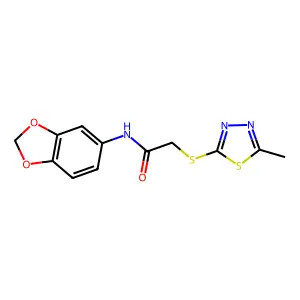 N-(1,3-benzodioxol-5-yl)-2-[(5-methyl-1,3,4-thiadiazol-2-yl)sulfanyl]acetamide structure