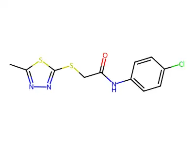N-(4-chlorophenyl)-2-[(5-methyl-1,3,4-thiadiazol-2-yl)sulfanyl]acetamide structure