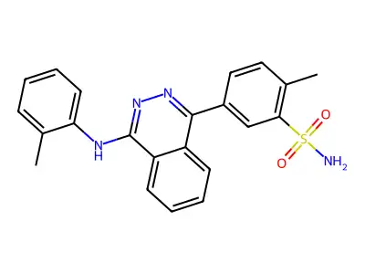2-Methyl-5-{4-[(2-methylphenyl)amino]phthalazin-1-yl}benzenesulfonamide structure
