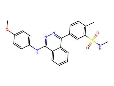 5-[4-(4-methoxyanilino)phthalazin-1-yl]-N,2-dimethylbenzenesulfonamide structure